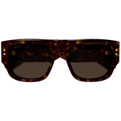 Lunettes de soleil Gucci GG1262S pour homme avec monture havane foncé tendance