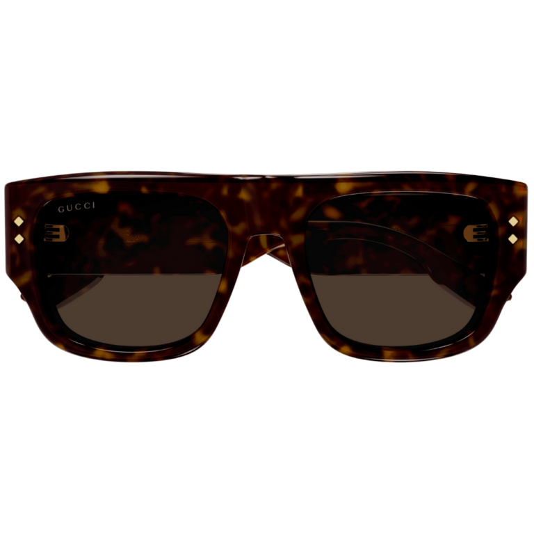 Lunettes de soleil Gucci GG1262S pour homme avec monture havane foncé tendance