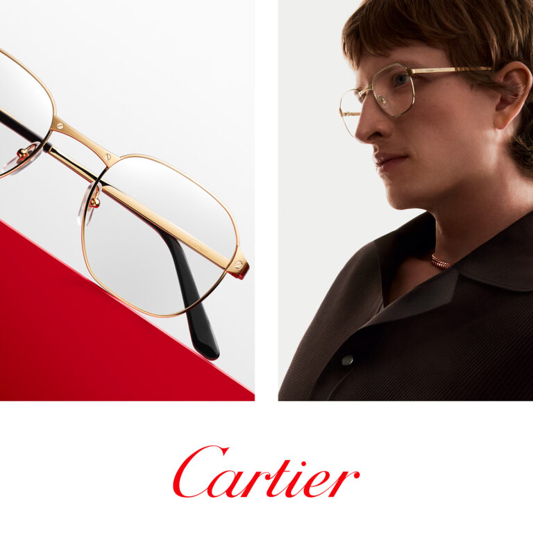 Lunettes de vue Cartier pour homme avec design élégant exposées en boutique haut de gamme