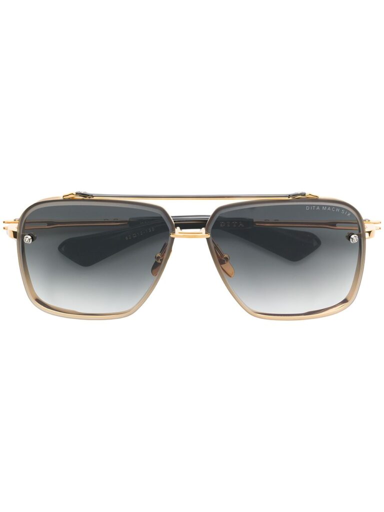 Lunettes de soleil Dita aviateur en or, design haut de gamme et élégant