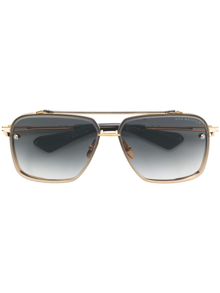 Lunettes de soleil Dita aviateur en or, design haut de gamme et élégant