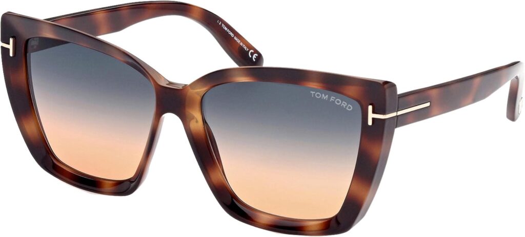 Lunettes de soleil Tom Ford SCARLET-02 en havane blonde avec verres dégradés, alliant élégance et tendance mode
