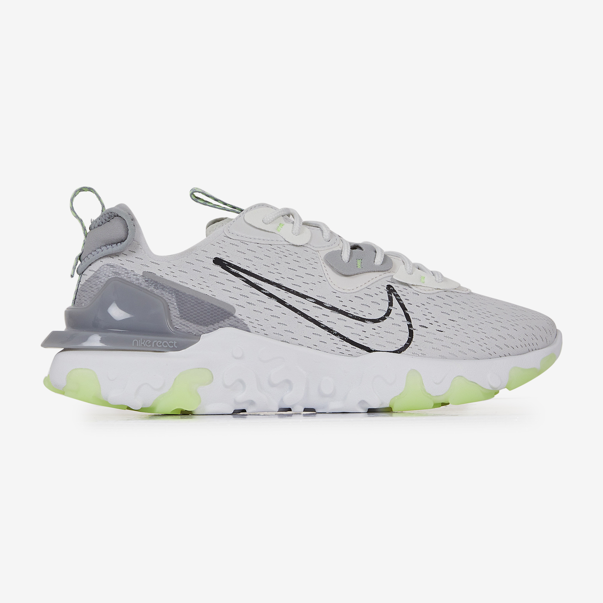 Nike React Vision gris jaune lacets
